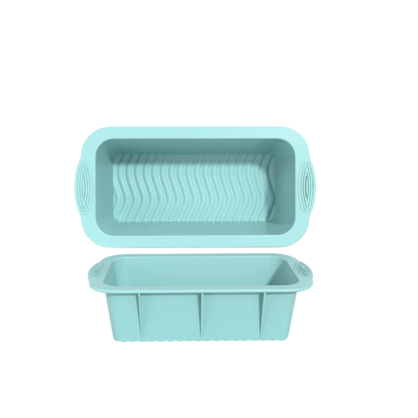 Silicone Baking Mould Rectangular Bread Cake Savoury and Sweet Recipes Non-Stick Reusable Temperature Resistant Creative Creation 25×12×7.5 cm green
