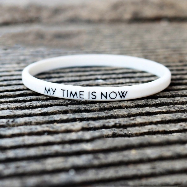 Silicone Bracelet with Inscription H493 white