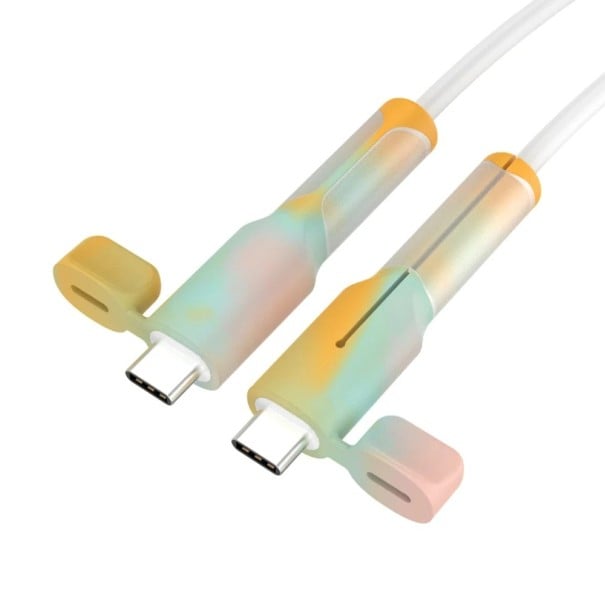 Silicone Cable Protection Against Breaking Protective Sleeve for Type C to Type C Charging Cable Extending Connector Lifespan mix