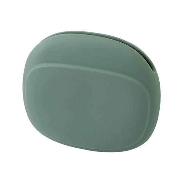 Silicone Case for Headphones with Opening at the Top Rounded Shape without Zip Size 7.6 x 9 x 2.5 cm Travel Accessory for Handbag army green