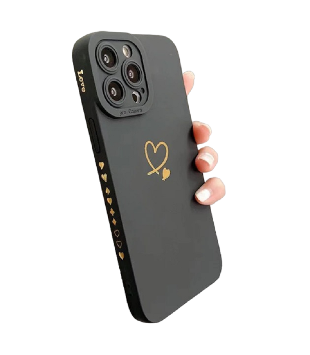 Silicone Case with Heart for Samsung Galaxy A34 black