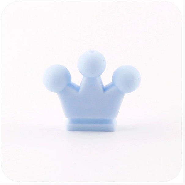 Silicone Crown-Shaped Beads - 10 pcs light blue