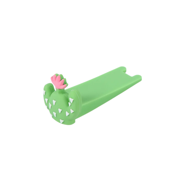 Silicone Door Stop 9.3 x 2.6 x 4.5 cm Green Cactus Wedge Stopper Against Drafts Cushioning Block for Doors Home Office Children's Room 1