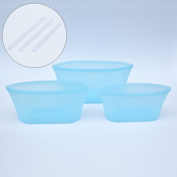 Silicone Food Bags 3 pcs blue 2