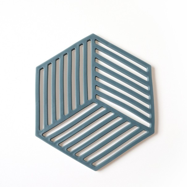 Silicone Hexagonal Coaster blue 1