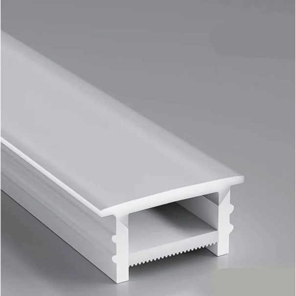 Silicone LED Profile 16 x 10 mm White Trim 20 mm Length 1 m Flexible With Diffuser Recessed Mounting Into Groove For LED Strip Without LED Strip 1