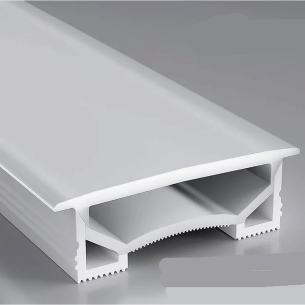 Silicone LED Profile 50 x 20 mm White Trim 58 mm Length 1 m Flexible With Diffuser Recessed Mounting in Groove For LED Strip Without LED Strip 1