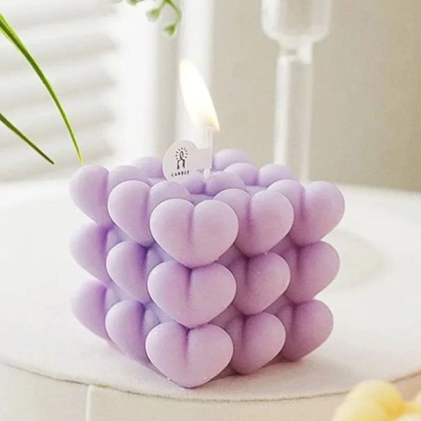 Silicone Mould 8.4 x 5.5 cm Heart-Shaped Block Candle Mould Candle Making Soap Mould Decoration 1