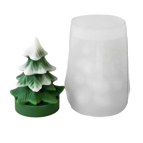 Silicone Mould Christmas Tree 5.8 x 4.4 cm Mould for Casting Wax, Resin, Plaster, Soap and Making Candles 1