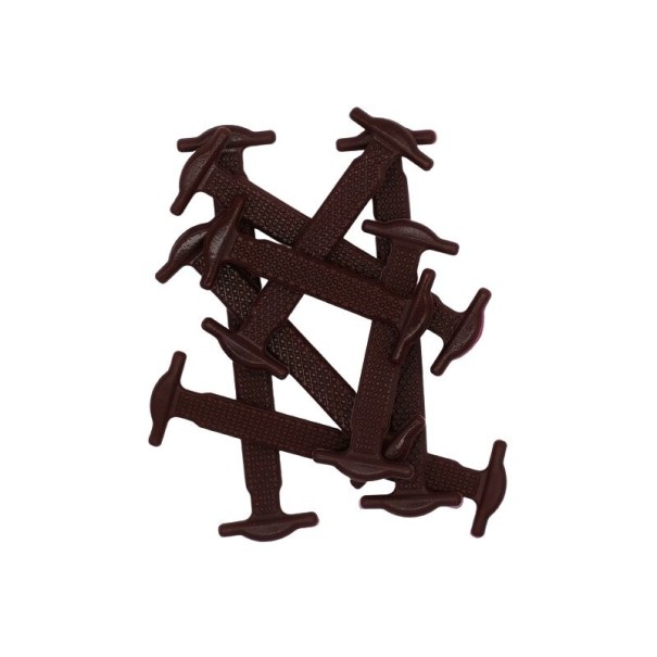 Silicone No-Tie Shoelaces 16 pcs brown