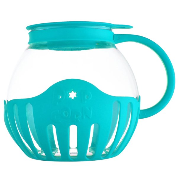 Silicone Popcorn Bowl for Microwave 21.5 x 10 x 16.5 cm Healthy Popcorn Preparation Reusable Bowl blue