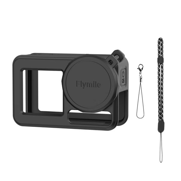 Silicone Protective Case 7 x 4.4 x 3.2 cm with Lens Cap for DJI Osmo Action 5 Pro Camera Protection black