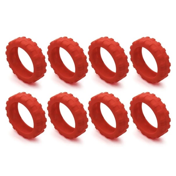 Silicone Protective Covers for Suitcase Wheels 4.3 x 1.5 cm 8 pcs Noise-Reducing Sleeves for Luggage Wheels Wheel Protection red