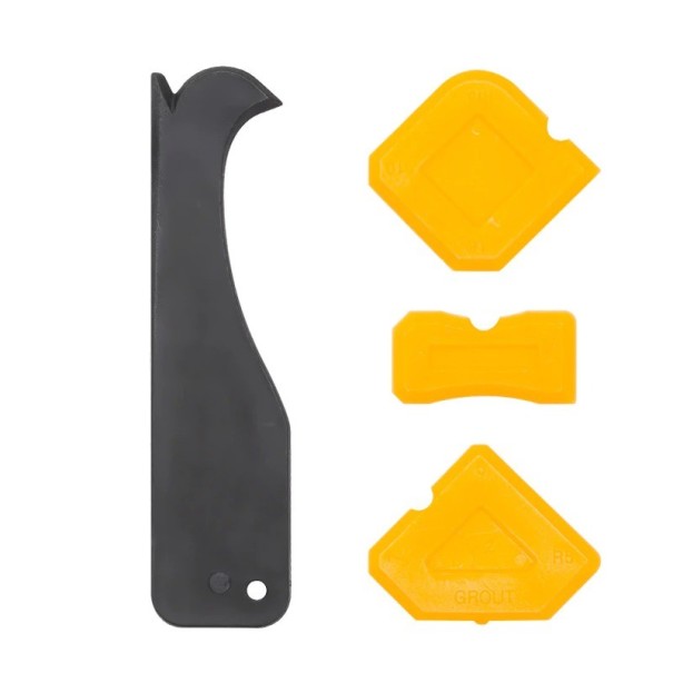 Silicone Scraper with Cutter 4 pcs yellow