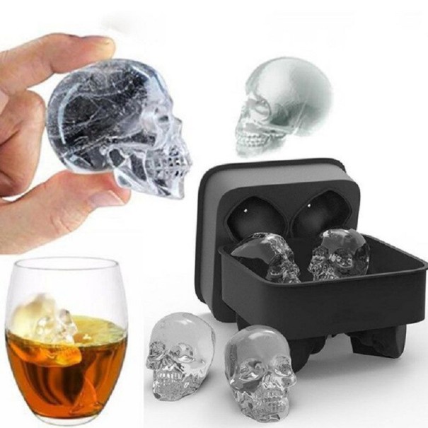 Silicone Skull Ice Cube Tray black