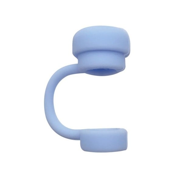 Silicone Straw Cover 12 x 65 x 10 mm Straw Protection Hygienic Seal Reusable Straw Cap for Travel blue