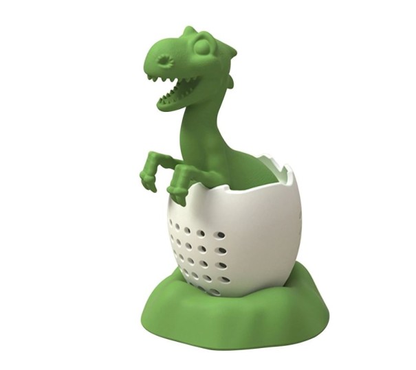 Silicone Tea Strainer Dinosaur green