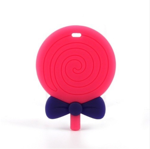 Silicone Teething Ring in the Shape of a Lollipop J2964 red