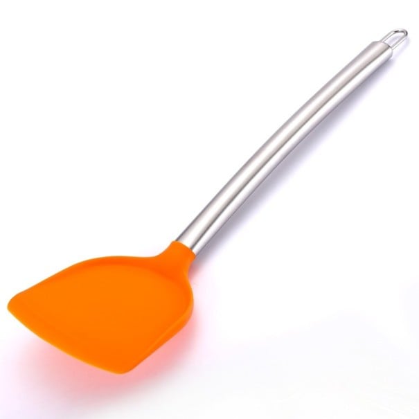 Silicone Turner with Stainless Steel Handle orange