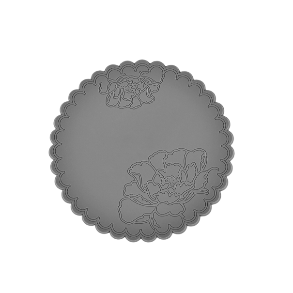 Silicone Wax Sealing Mat with Floral Pattern 10 x 10 cm Wax Sealing Accessory grey