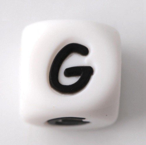 Siliconen alfabetkralen - 100 stuks G
