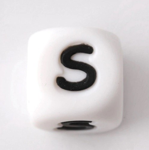 Siliconen alfabetkralen - 100 stuks S