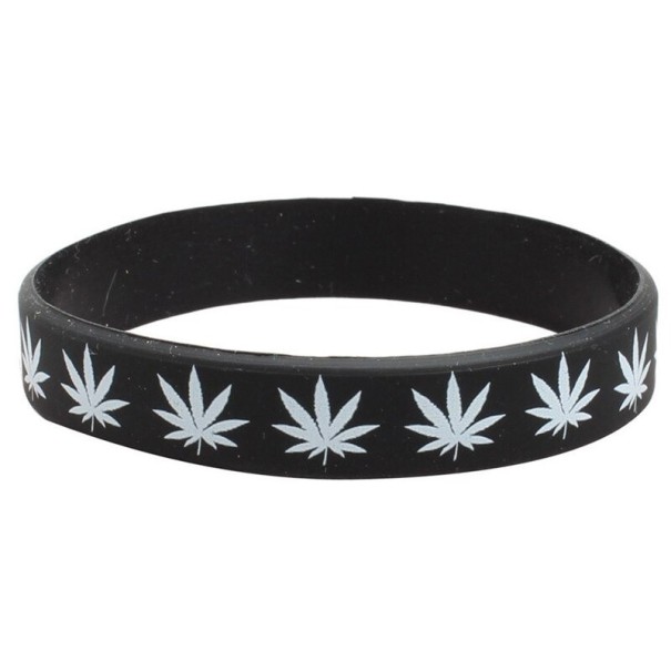 Siliconen armband J118 zwart