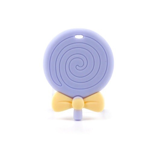 Siliconen bijtring in de vorm van een lolly J2964 blauw