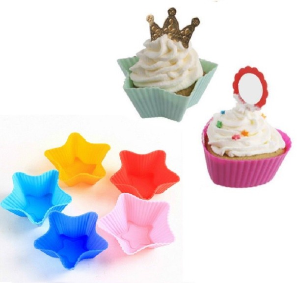 Siliconen cupcakevormpjes 6 stuks