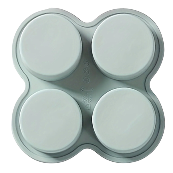 Siliconen frituurvorm voor 4 eieren 13,8 x 13,8 x 2 cm Antiaanbakvorm voor heteluchtfriteuse Eenvoudig koken 1