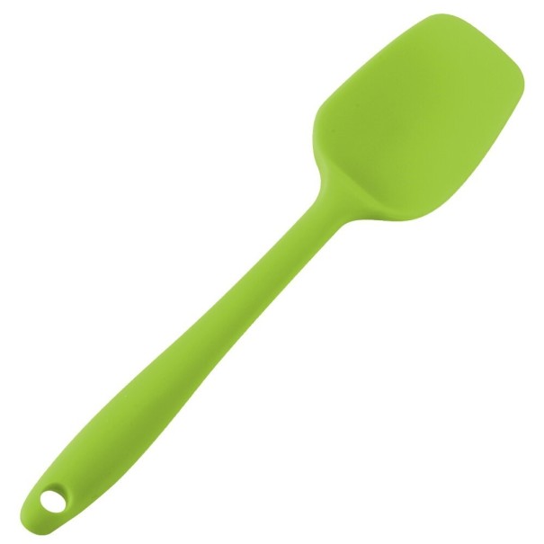 Siliconen houten lepel lichtgroen