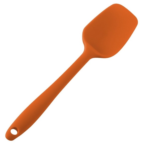 Siliconen houten lepel oranje