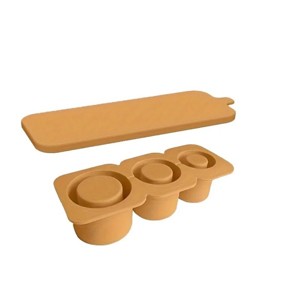 Siliconen ijsblokjesvorm 215×70×82 mm Deksel en 3 roosters voor Stanley 30/40 oz glazen Herbruikbare ijsblokjesvorm Sap Koffie bruin