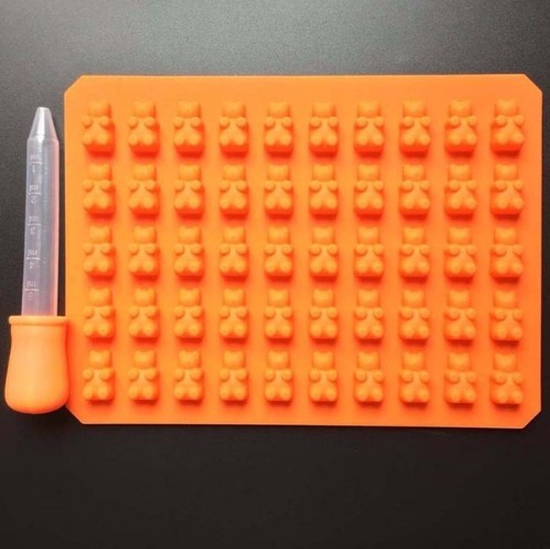 Siliconen ijsvorm in de vorm van teddyberen oranje