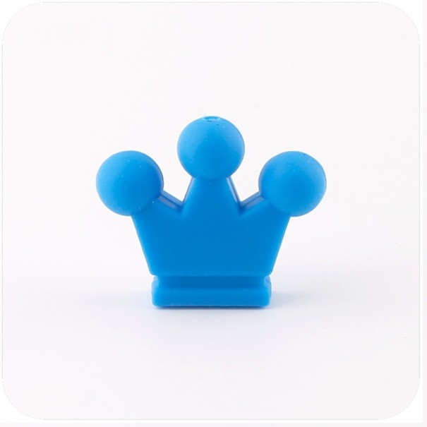 Siliconen kralen in de vorm van een kroon - 10 st. blauw