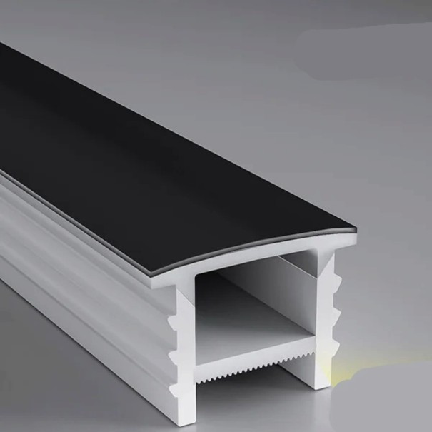 Siliconen LED profiel 20 x 20 mm Zwarte rand 24 mm Lengte 1 m Buigzaam Met diffuser Inbouwmontage in groef Voor LED strip Zonder LED strip 1