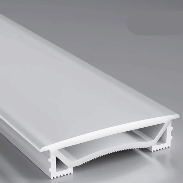 Siliconen LED profiel 40 x 10 mm Witte rand 45 mm Lengte 1 m Buigzaam Met diffuser Inbouwmontage in groef Voor LED strip Zonder LED strip 1