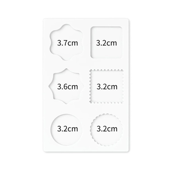 Siliconen mal voor zegels 13,2 x 8,5 cm Verschillende maten holtes Mal voor waszegels voor decoraties van enveloppen en aankondigingen wit