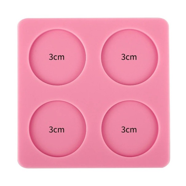Siliconen mal voor zegels ringen 3 cm Mal 8 x 8 cm Ronde mal voor het maken van waszegels creatieve creatie roze