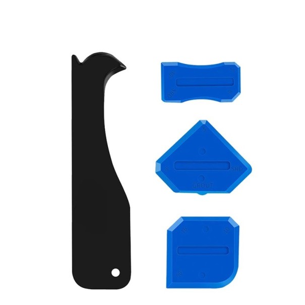 Siliconen spatel met uitsteker 4 stuks blauw