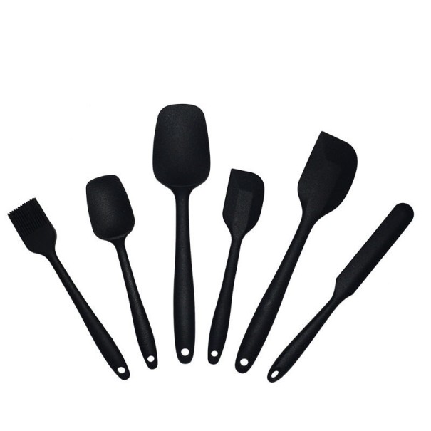 Siliconen spatelset 6 stuks zwart