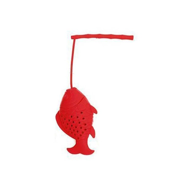 Siliconen theezeefje vis rood