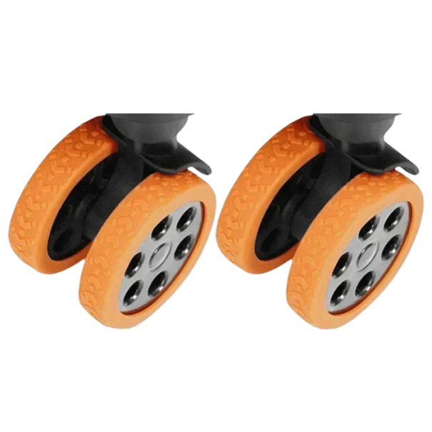 Siliconen wielbeschermers 5,2 x 1,5 cm 8 stuks Beschermhoezen voor wielen met volumineuze textuur Geluidsdempende wielen om geluid te verminderen oranje