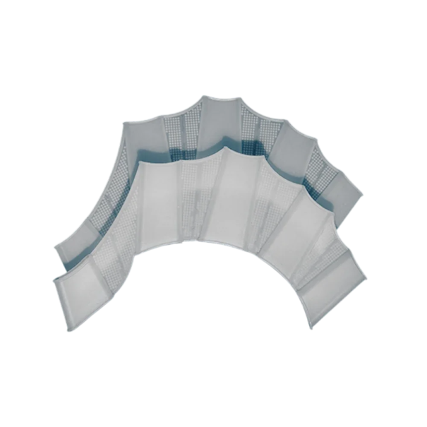 Siliconen zwemhandschoenen met zwemvliezen, halve vingers, zwemvliezen, watersporttraining, 17 x 5,5 cm wit