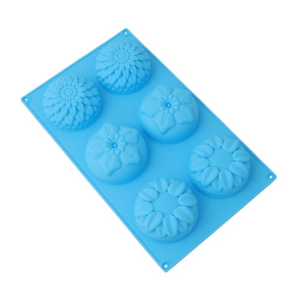 Silikon blomform blå
