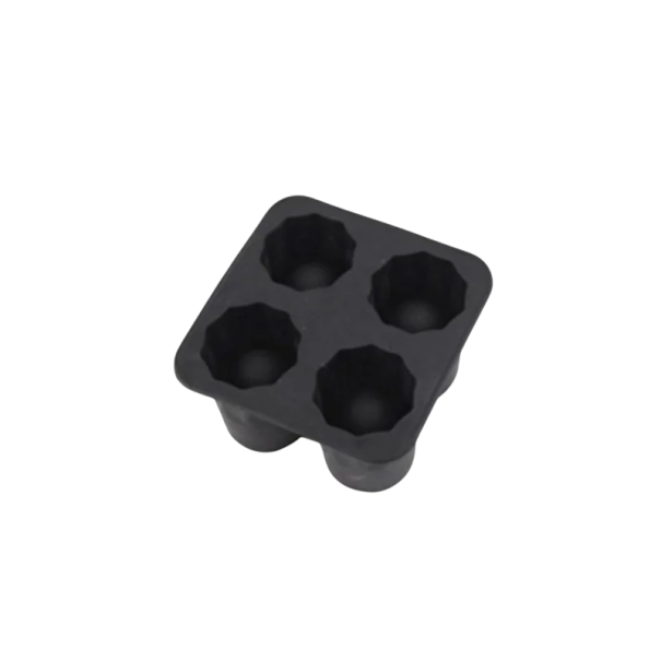 Silikon-Eisform, 10 × 5 cm, 4 runde Löcher, kreative Eispresse für Whisky, Bier, Bar, Küchenwerkzeuge, runde Eiswürfel für Getränke schwarz