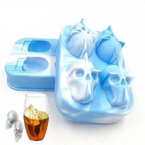 Silikon-Eisform in Form eines Totenkopfes blau