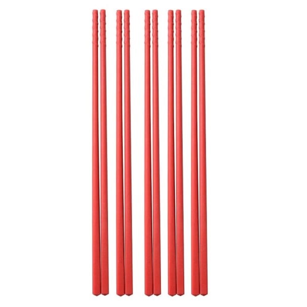 Silikon Essstäbchen Rutschfeste japanische Stäbchen für Sushi, Nudeln, Reis 5 Paare rot