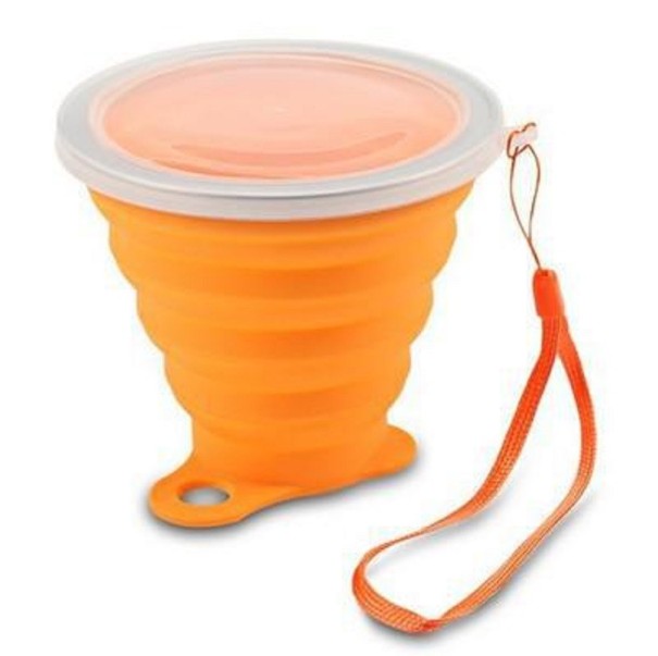 Silikon-Faltbecher 270 ml orange