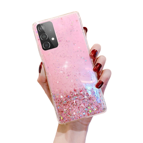 Silikon-Glitzerhülle für Samsung Galaxy A73 5G rosa